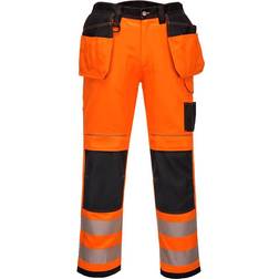 Portwest PW3 Warnschutz-Stretch-Arbeitshose mit Holster, orange schwarz