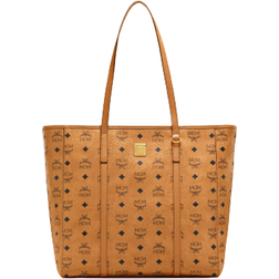 MCM Aren Top-Zip Shopper - Cognac