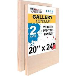 U.S. Supply Birch Wood Paint Pouring Panel Boards, Gallery 1-1/2" Deep