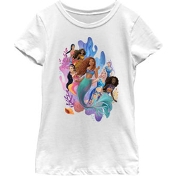 Disney Girl The Little Mermaid Group of Mermaids Graphic Tee White