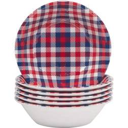 Certified International Patriotic Plaid 22 All Purpose Serving Bowl