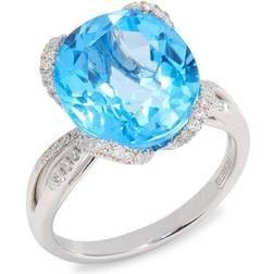 Effy Natural Ring - White Gold/Topaz/Diamonds