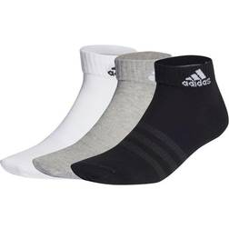 Adidas Thin and Light Ankle Socks 3-pack - Grey Heather/White/Black