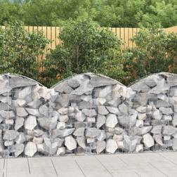 vidaXL Arched Gabion Basket 100x30x80/100 Galvanised Iron