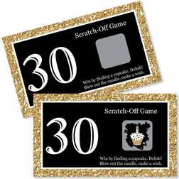 Adult 30th birthday gold birthday party game scratch off cards 22 count