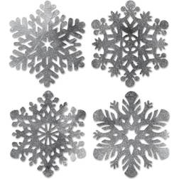 Beistle 4-Pack Packaged Foil Snowflake Cutouts, 14-Inch