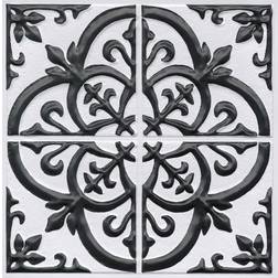 InHome Black Mason W PVC Peel and Stick Embossed Tile Backsplash 2.7 sq. ft./pack Cake Decoration