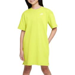 Nike Girls' Sportswear T-Shirt Dress, Medium, Bright Cactus