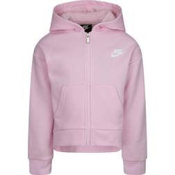 Nike Little Girl's Club Fleece High-Low Full-Zip Hoodie - Pink Foam