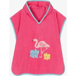 Playshoes Girls Pink Flamingo Hooded Towel
