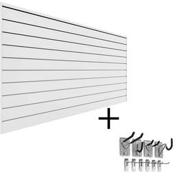 Proslat PVC Slatwall 8 4 White Mini Bundle 10-Piece