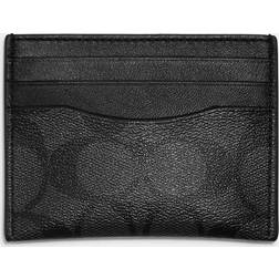 Coach Slim Id Card Case In Signature Canvas - Charcoal/Black