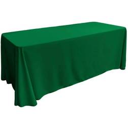 LA Linen 90 Emerald Poplin Tablecloth Green