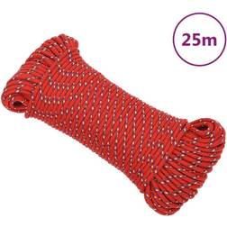 vidaXL Boat Rope Red 4 mm 25 m Polypropylene