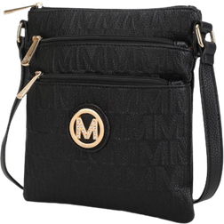 MKF Collection Lennit Embossed M Signature Crossbody Bag - Black