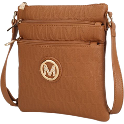 MKF Collection Lennit Embossed M Signature Crossbody Bag - Tan