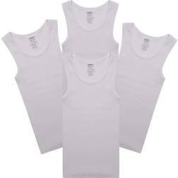 Fashion Buyless boys tagless undershirts tank top white soft cotton pack of