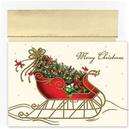 Masterpiece studios holiday sleigh greeting cards 16-count