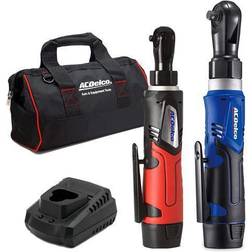 ACDelco G12 Series 2-Tool Combo Kit- 1/4" & 3/8" Cordless Ratchet Wrench, 2-Battery Kit