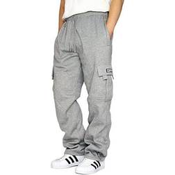 Dream USA Men's Heavyweight Fleece Cargo Pants - Grey