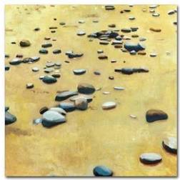 Trademark Fine Art "Pebbles on the Beach" Michelle Painting Framed Art