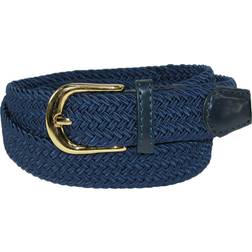 CTM Women's Braided Stretch Belt - Navy