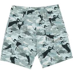 aftco Men's Tactical Fishing Shorts - Grey Camo
