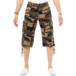 XRay Mens Belted Long Cargo Shorts - Brown Camo