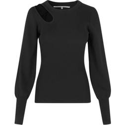 Second Female Lee Knit O-Neck Top - Black