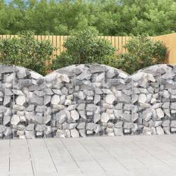 vidaXL 150 Arched Gabion Basket Iron Mesh Wire Stone