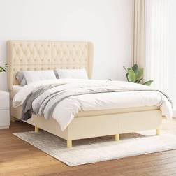 vidaXL Stoff Creme Boxspringbett