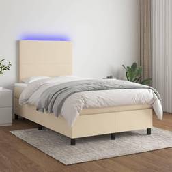 vidaXL Stoff Creme, 120 Boxspringbett