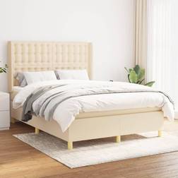 vidaXL Stoff Creme Boxspringbett