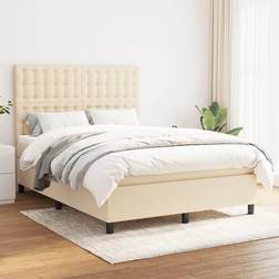 vidaXL Stoff Creme Boxspringbett