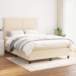 vidaXL Stoff Creme Boxspringbett