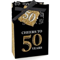 Adult 50th birthday gold birthday party favor boxes set of 12