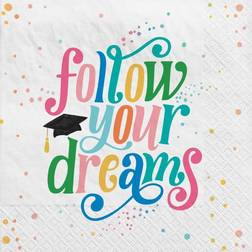 Amscan Graduation Follow Your Dreams Lunch Napkins 40ct