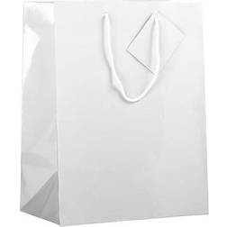 Jam Paper Glossy Gift Bags 10 x 13 x 5 White 3/Pack Large