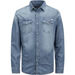 Jack & Jones Junior Regular Fit Denim Shirt - Blue/Medium Blue Denim