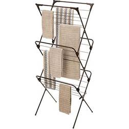 mDesign Tall Metal Foldable Laundry Clothes Drying Rack Stand Bronze Bronze