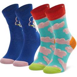 Happy Socks Kid's Clouds Sock 2-pack - Light Blue (KCLO02-6300)