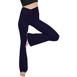 Topyogas Women's Casual Bootleg Yoga Pants - Navy Blue