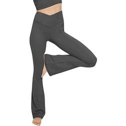 Topyogas Women's Casual Bootleg Yoga Pants - Dark Grey