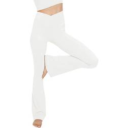 Topyogas Women's Casual Bootleg Yoga Pants - White