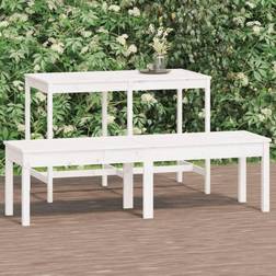 vidaXL white pine Garden Bench