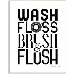 Stupell Industries Bathroom Terms Wash Floss Brush Flush Farmhouse