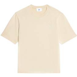 AMI Tonal Heavy Cotton Small Logo T-shirt - Vanilla