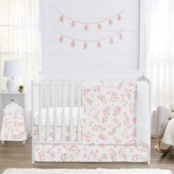 Sweet Jojo Designs Blush Pink Floral Leaf Baby Girl Nursery Crib