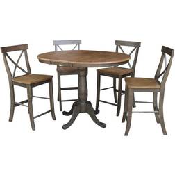 International Concepts 36" Round Wood Extension Bar Stool