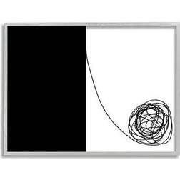 Stupell Industries Simple Modern Black And White Scribble Graphic Gray Print Framed Art